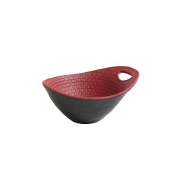 BOWL MELAMINA PERPIGNAN NEGRO-ROJO 12X10x6 cm