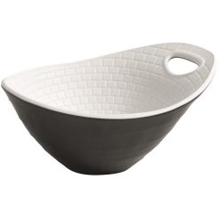 BOWL MELAMINA PERPIGNAN NEGRO-BLANCO 21'5x17'5x10= &