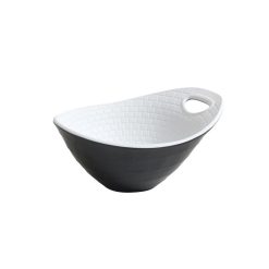 BOWL MELAMINA PERPIGNAN NEGRO-BLANCO 17x14x8 cm