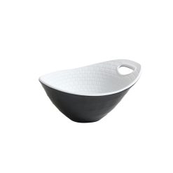 BOWL MELAMINA PERPIGNAN NEGRO-BLANCO 15x12x7 cm
