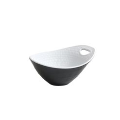 BOWL MELAMINA PERPIGNAN NEGRO-BLANCO 12X10x6 cm
