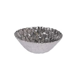 BOWL KRYSTALLOS ø16x6cm "BRAID" PLATINO PVD &