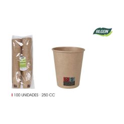 VASO TERMICO CARTON KRAFT 8 Oz. P/10 C/1000 Uds. ALGON=