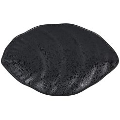 BANDEJA OVAL (CONCHA) MELAMINA ARIZONA NEGRA 25x16x1.5cm