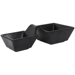 BOWL MELAMINA ARIZONA DOBLE NEGRO 17x8x4cm.