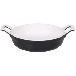 CAZUELA C/ASAS MELAMINA SIBONEY NEGRA-BLANCA ø12x16x3cm23cl