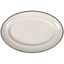 BANDEJA MELAMINA SOTAVENTO OVAL FILO MARRON 25.5cm.