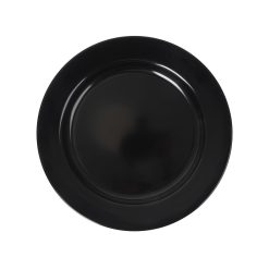 PLATO MELAMINA SOTAVENTO NEGRO LLANO 26x2.5cm.