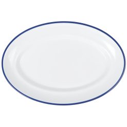 BANDEJAMELAMINA SOTAVENTO OVAL FILO AZUL 25.5x17.5x3cm.