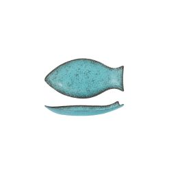 BANDEJA-PS- MURANO TURQUESA PEZ 31x16X4cm (4mm) &