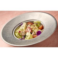 #-48-PLATO-PS-INOX PASTA PLATA VIEJA INOX VINTAGEø26x5.6