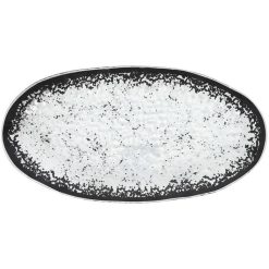 BANDEJA-PS-MIX NEGRA OVAL 26x14x1.5cm (4mm)