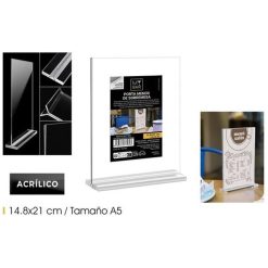 PORTA CARTA METACRILATO TRANSP.15x21 cm. C/SOPORTE