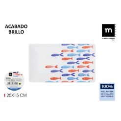 BANDEJA MELAMINA PESCAITOS 25x15x2 cm. LA MEDITERRANEA fisher