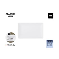 BANDEJA MELAMINA BLANCA MATE 20x13x2 cm. LA MEDITERRANEA