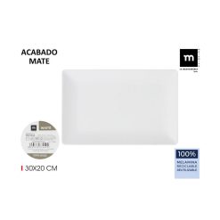 BANDEJA MELAMINA BLANCA MATE 30x20x2'5 cm. LA MEDITERRANEA