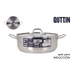CACEROLA BAJA INOX 30 cm.+TAPA 7.5L QUTTIN