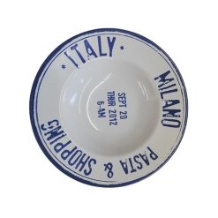 PLATO PASTA 28 cm.Porcel.Dec. LETRAS AZULES SANTA CLARA &