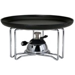 CONJUNTO SOPORTE+QUEMADOR+PLATO HIERRO 26 cm.